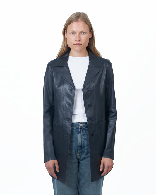Marlene Vintage Leather Jacket Midnight