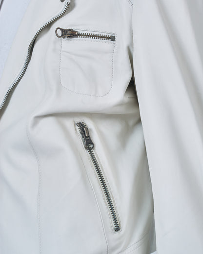 Josey Washed Leather Jacket White