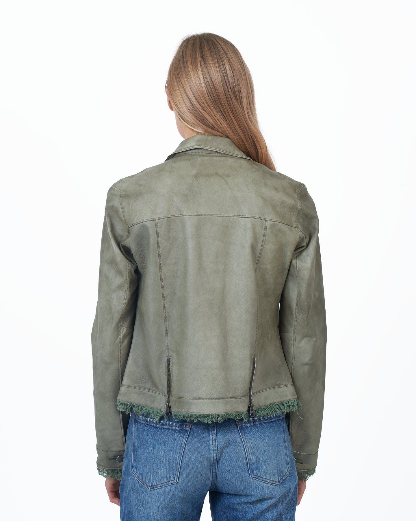 Alexa Patina Leather Jacket Army