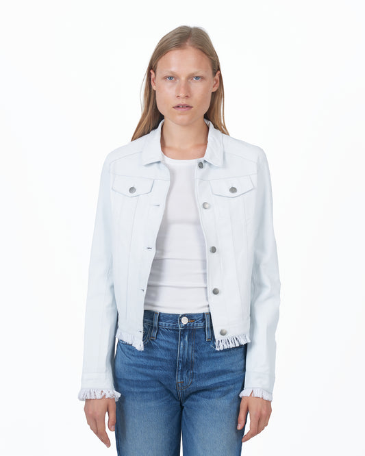 Alexa Burnished Leather Jacket White