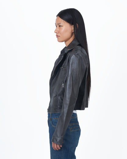 Piper Patina Leather Jacket Black