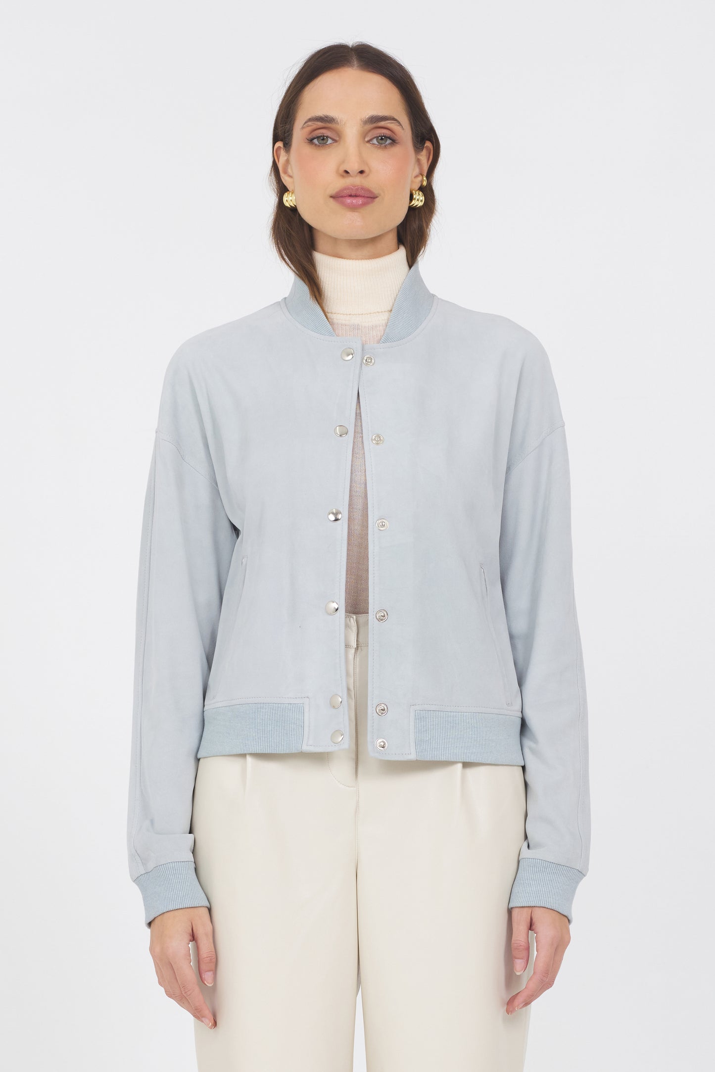 Shai Washed Suede Jacket Sky