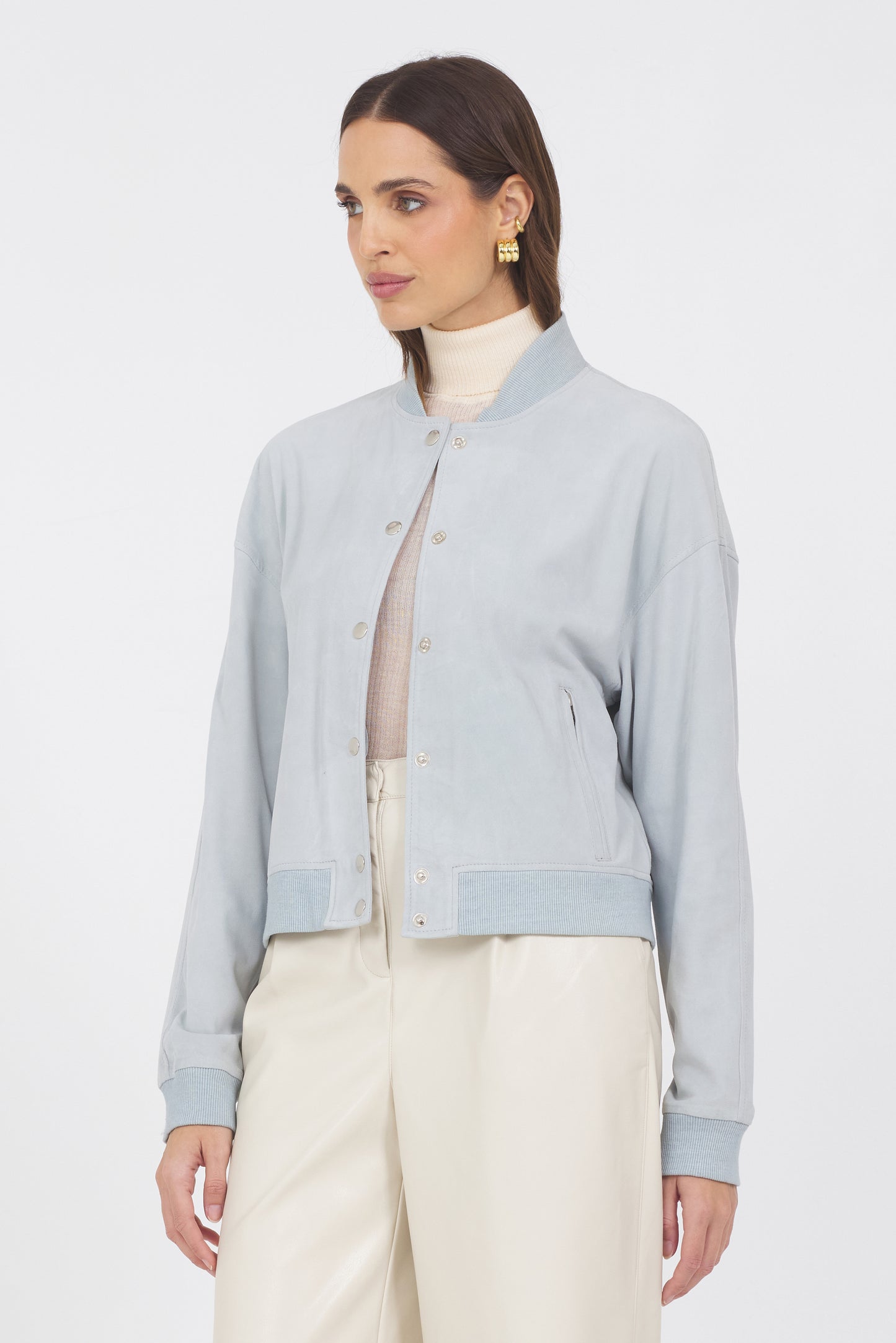 Shai Washed Suede Jacket Sky