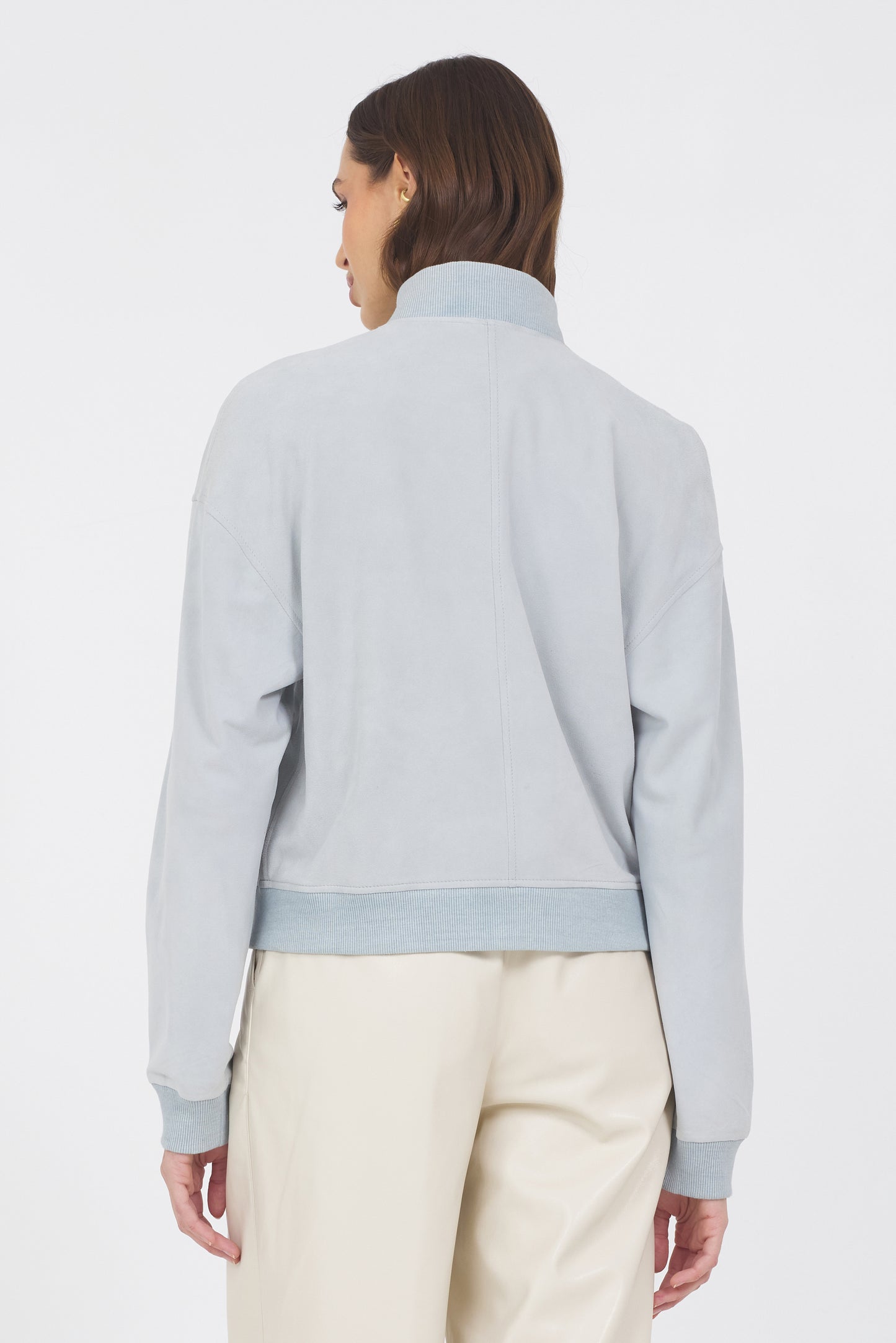 Shai Washed Suede Jacket Sky