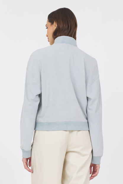 Shai Washed Suede Jacket Sky