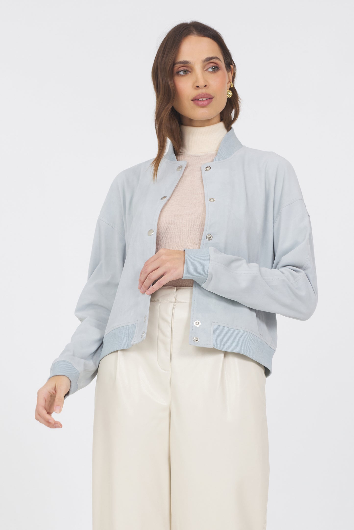 Shai Washed Suede Jacket Sky