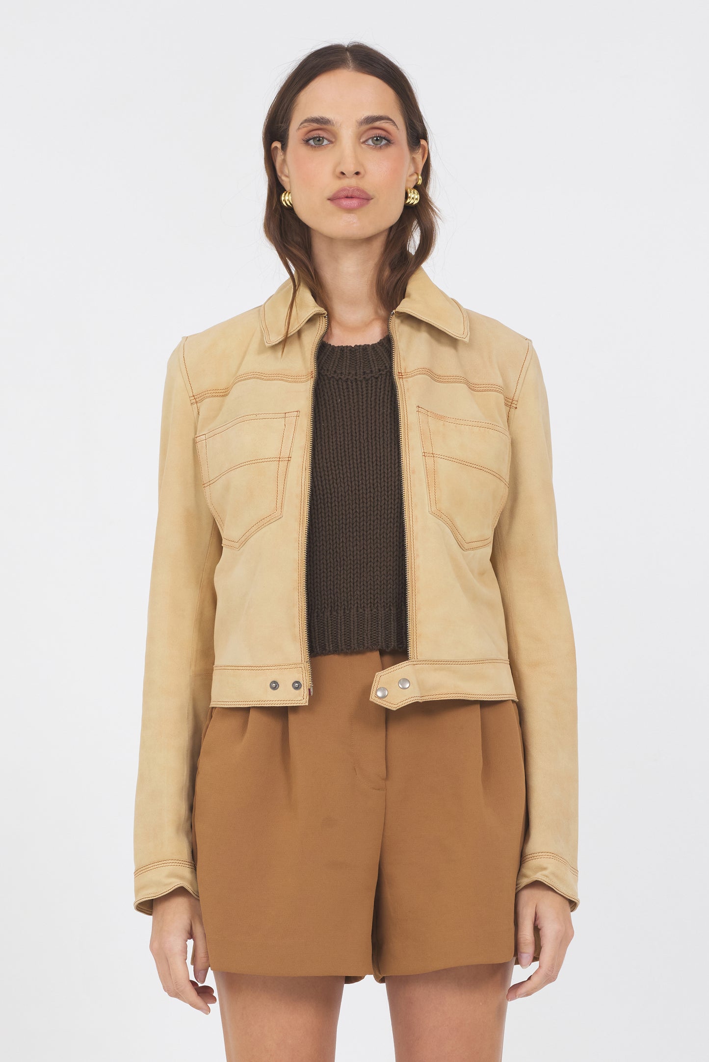 Hayden Waxed Suede Jacket Chamois