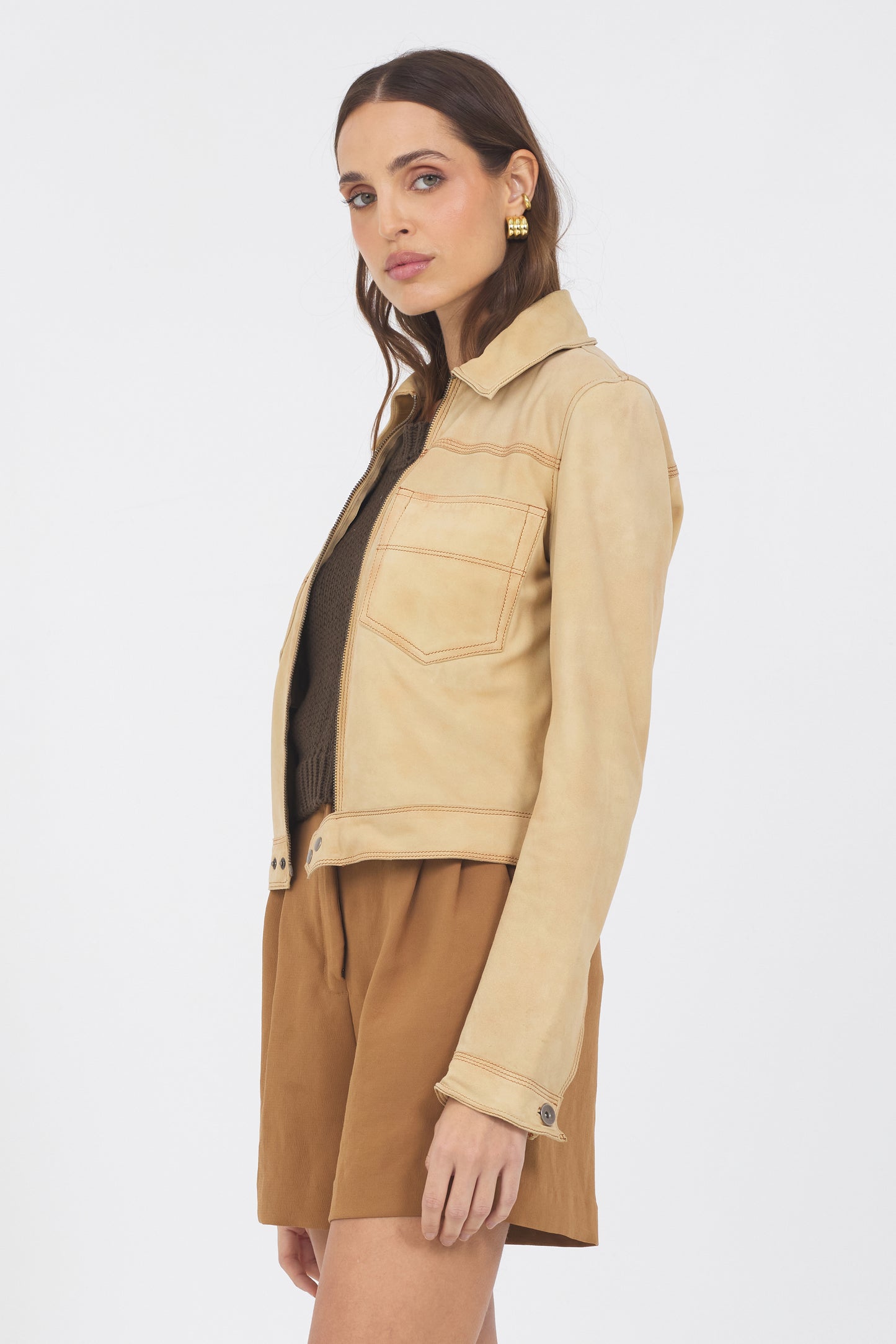 Hayden Waxed Suede Jacket Chamois