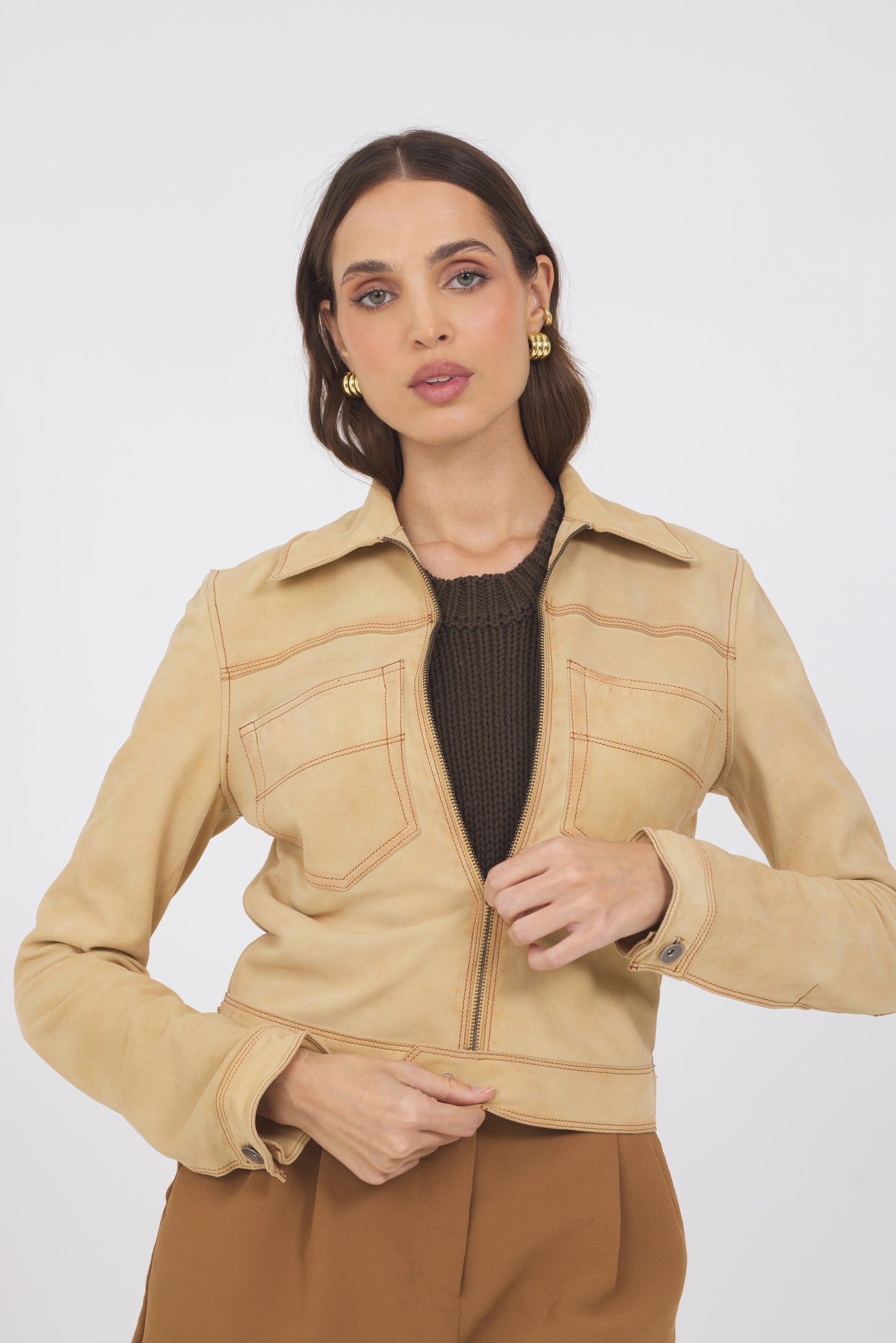 Hayden Waxed Suede Jacket Chamois