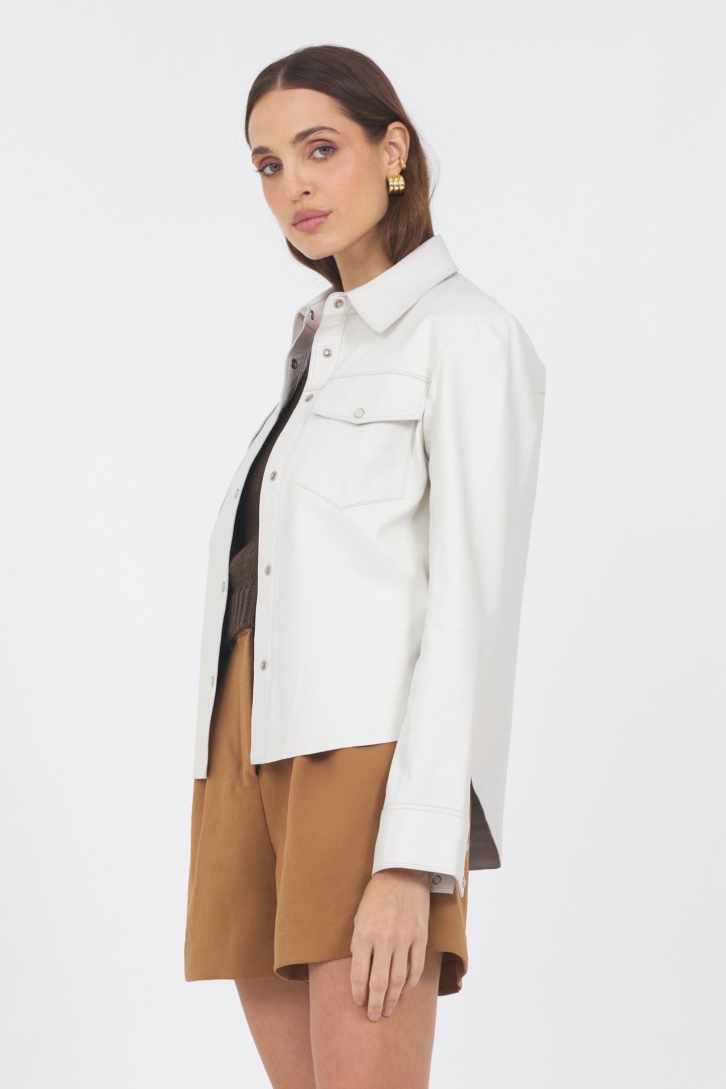 Rowan Washed Leather Jacket White