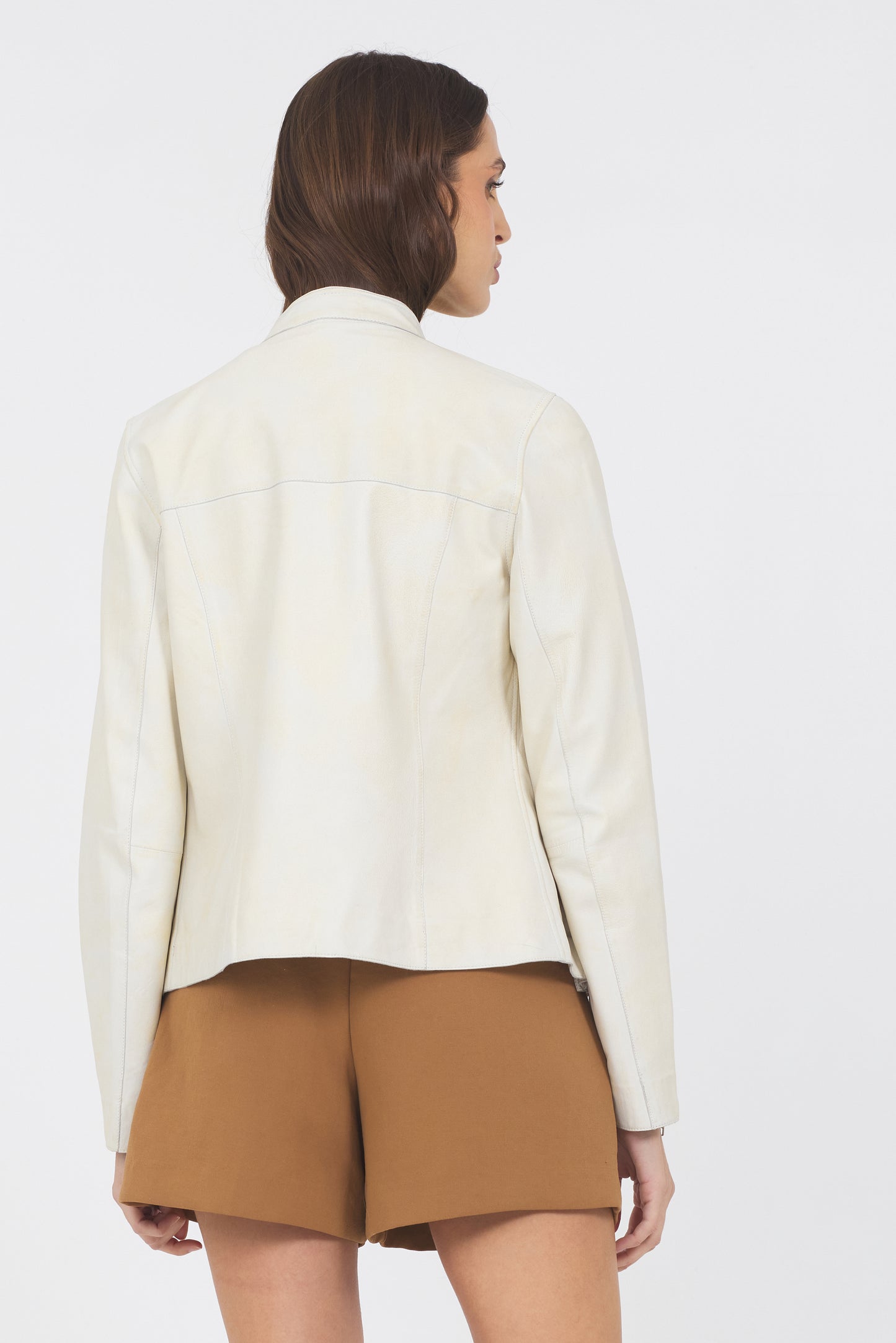 Vespa Vintage Leather Jacket Optic Cream