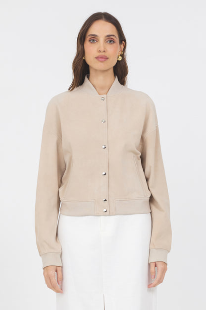 Shai Washed Suede Jacket Beechwood