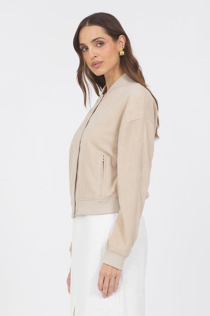 Shai Washed Suede Jacket Beechwood