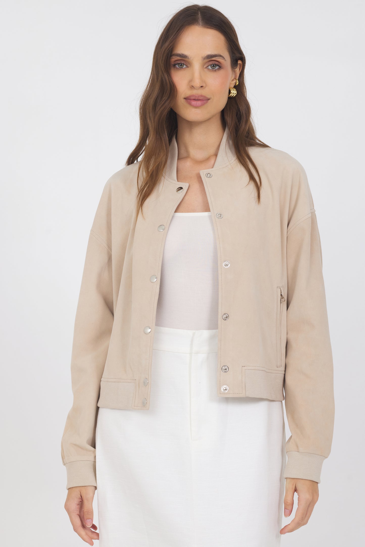 Shai Washed Suede Jacket Beechwood