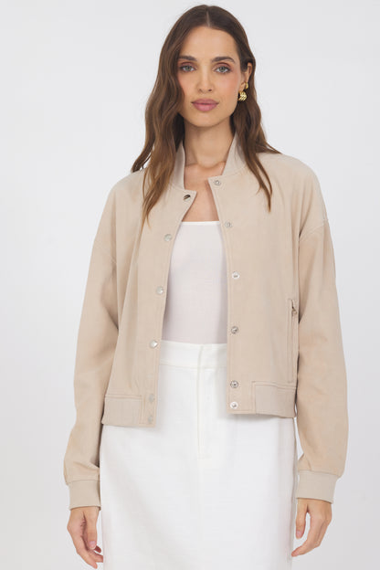 Shai Washed Suede Jacket Beechwood