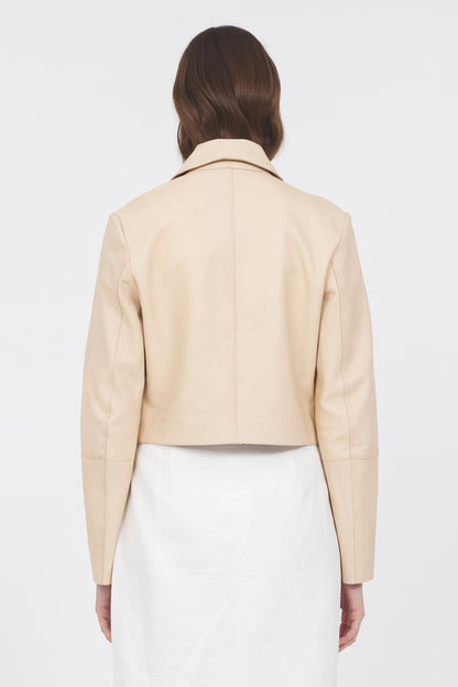 Simona Vintage Leather Jacket Cornmeal
