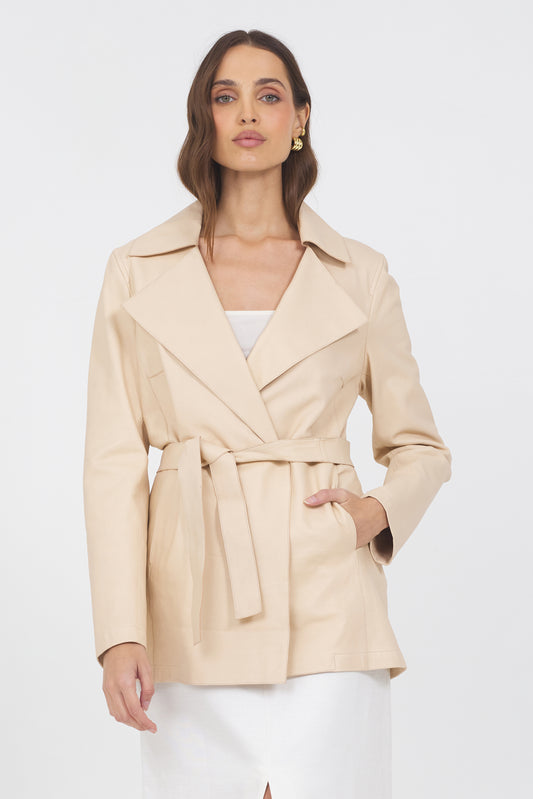 Freya Vintage Leather Jacket Cornmeal