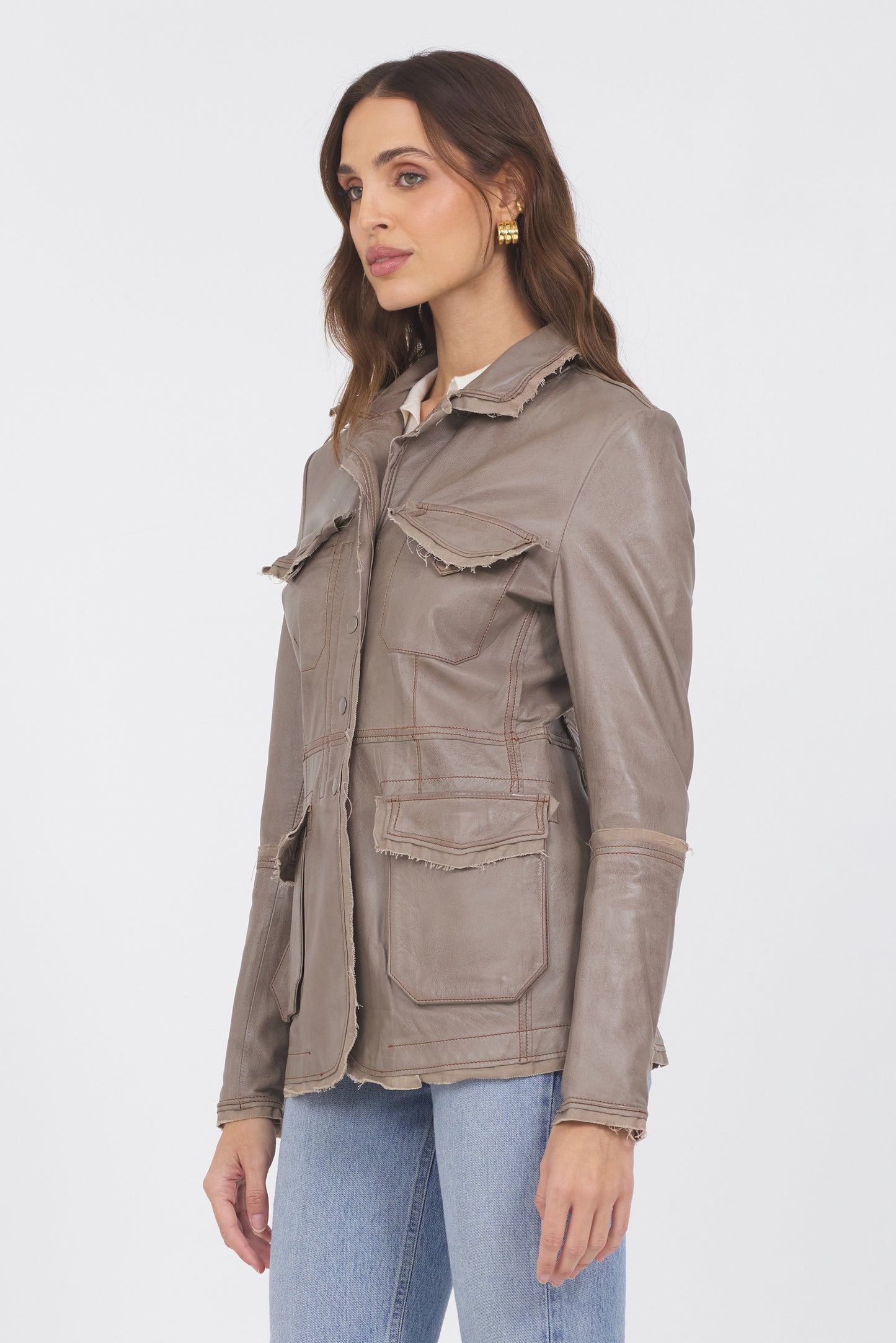 Meryl Vintage Leather Jacket Thunder
