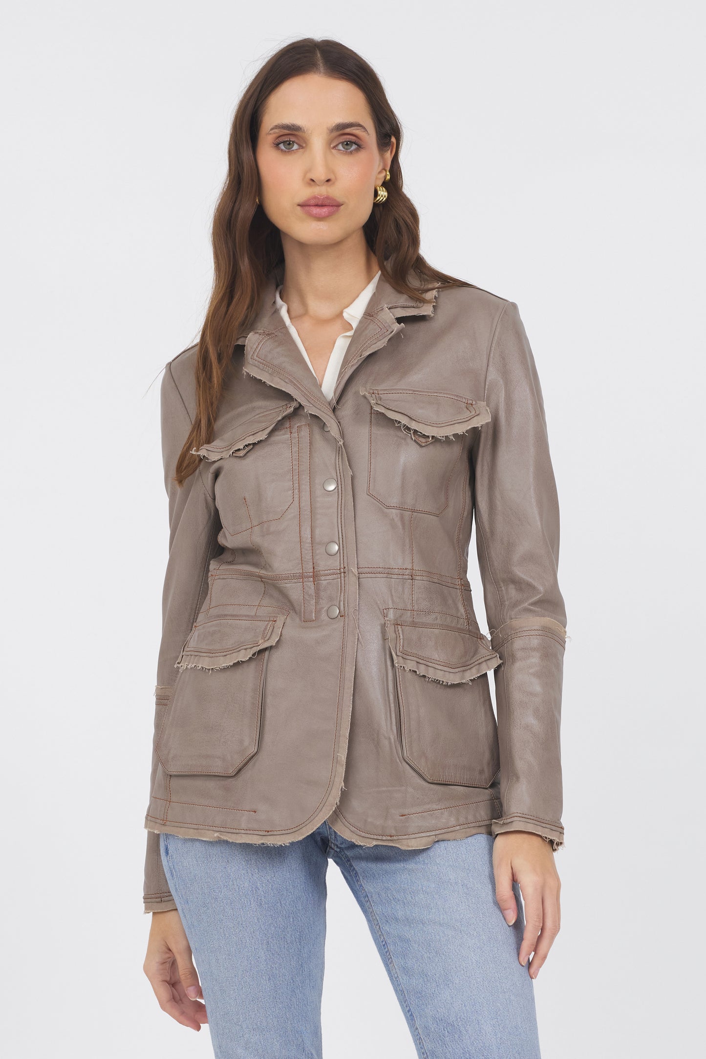 Meryl Vintage Leather Jacket Thunder