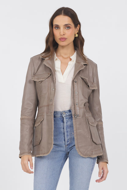 Meryl Vintage Leather Jacket Thunder
