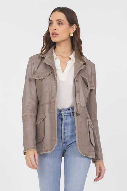 Meryl Vintage Leather Jacket Thunder