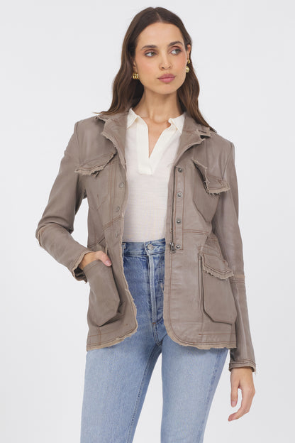 Meryl Vintage Leather Jacket Thunder