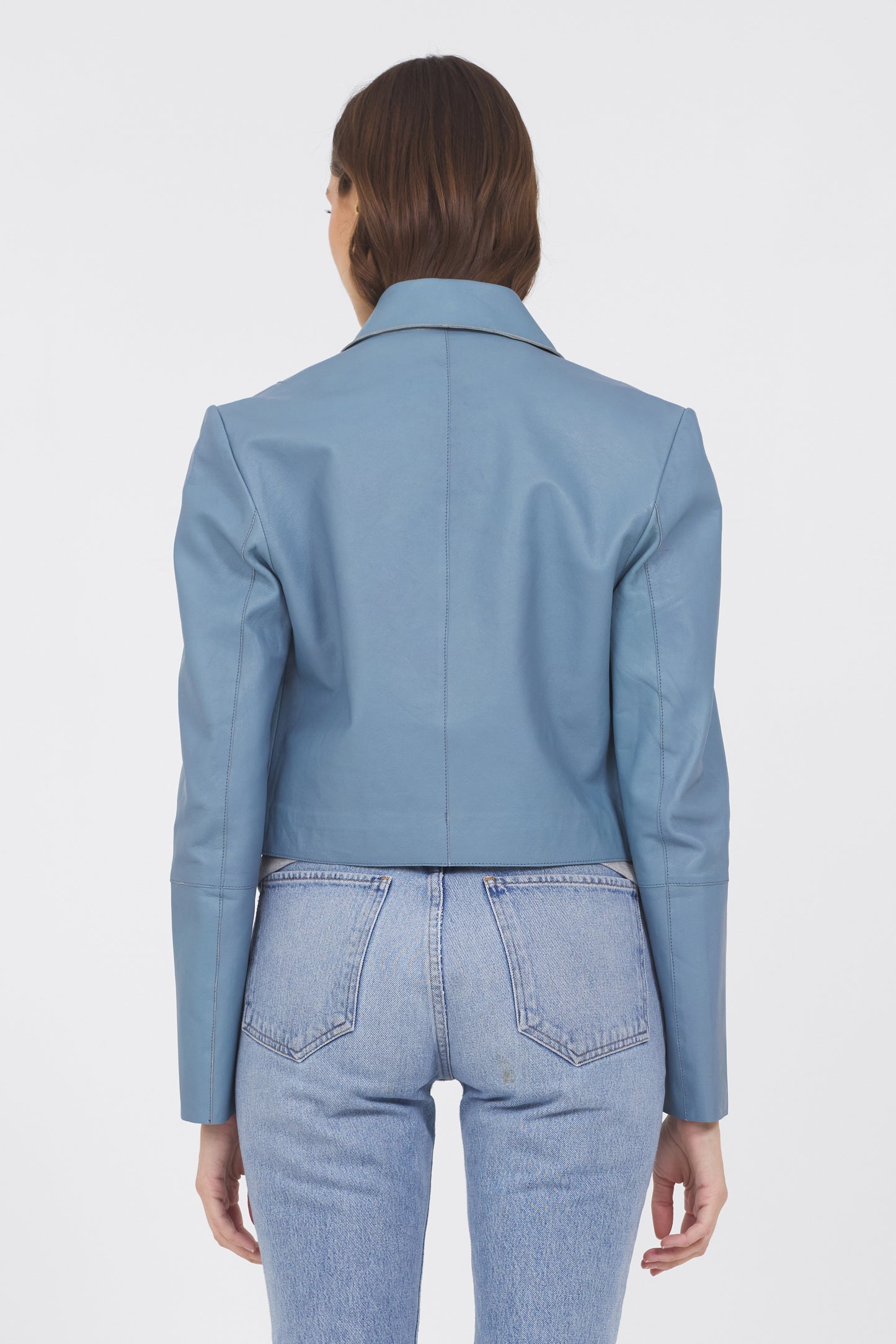 Simona Vintage Leather Jacket Ocean