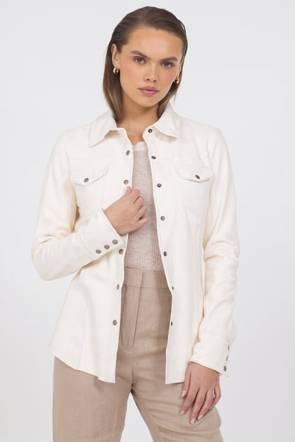 Robin Waxed Suede Jacket Crème Brulee