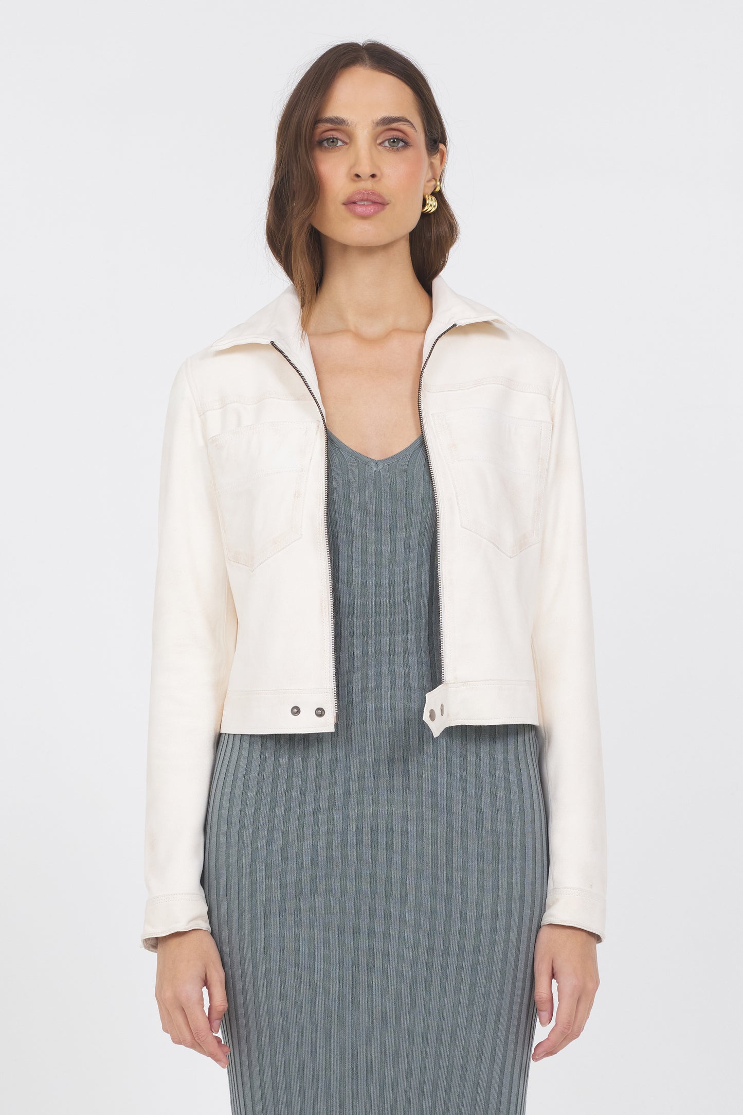 Hayden Waxed Suede Jacket Crème Brulee