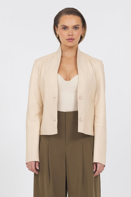 Tessa Vintage Leather Jacket Cornmeal