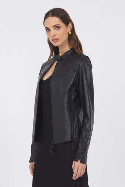 Vespa Vintage Leather Jacket Black