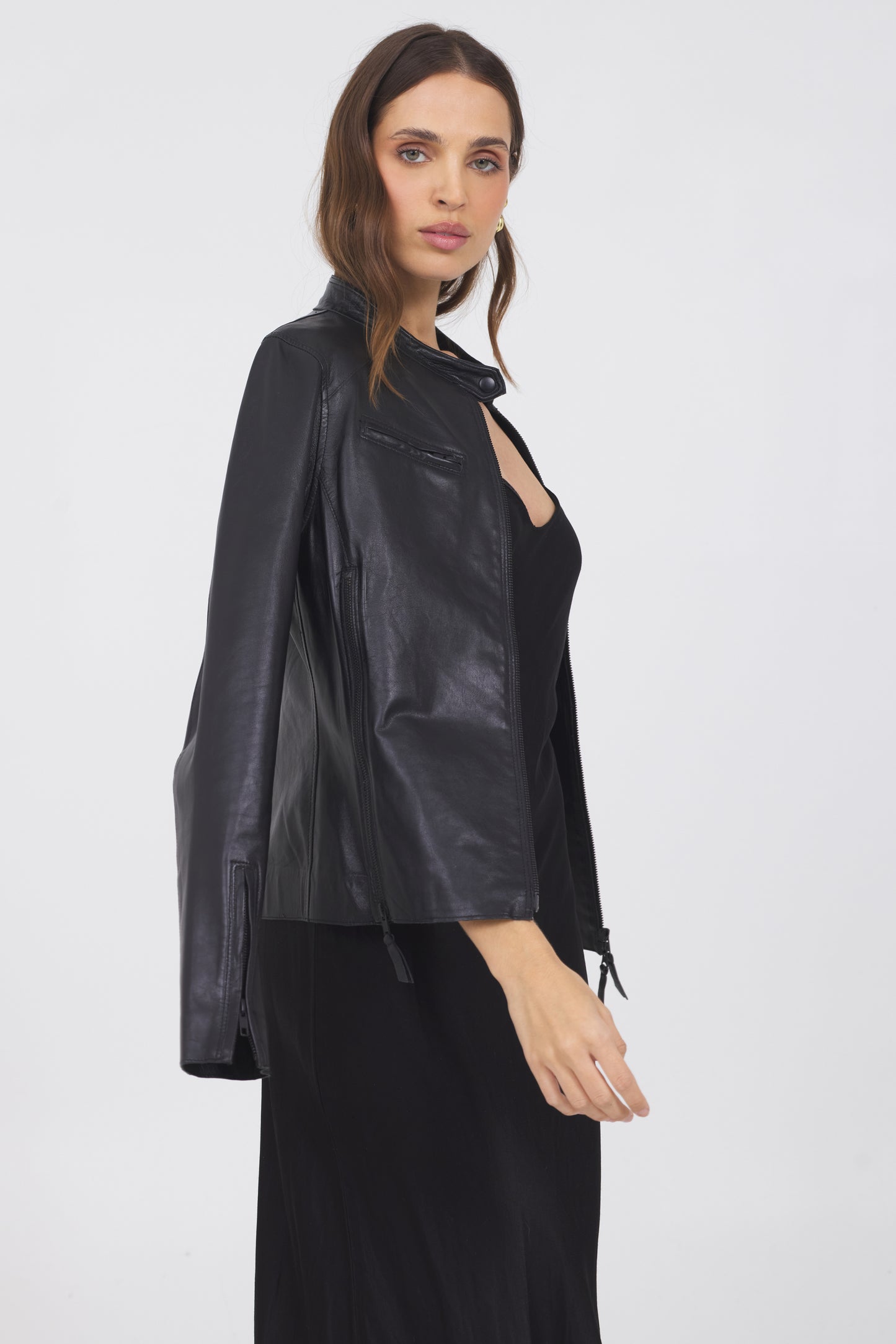 Vespa Vintage Leather Jacket Black