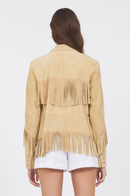 Annie Waxed Suede Jacket Chamois