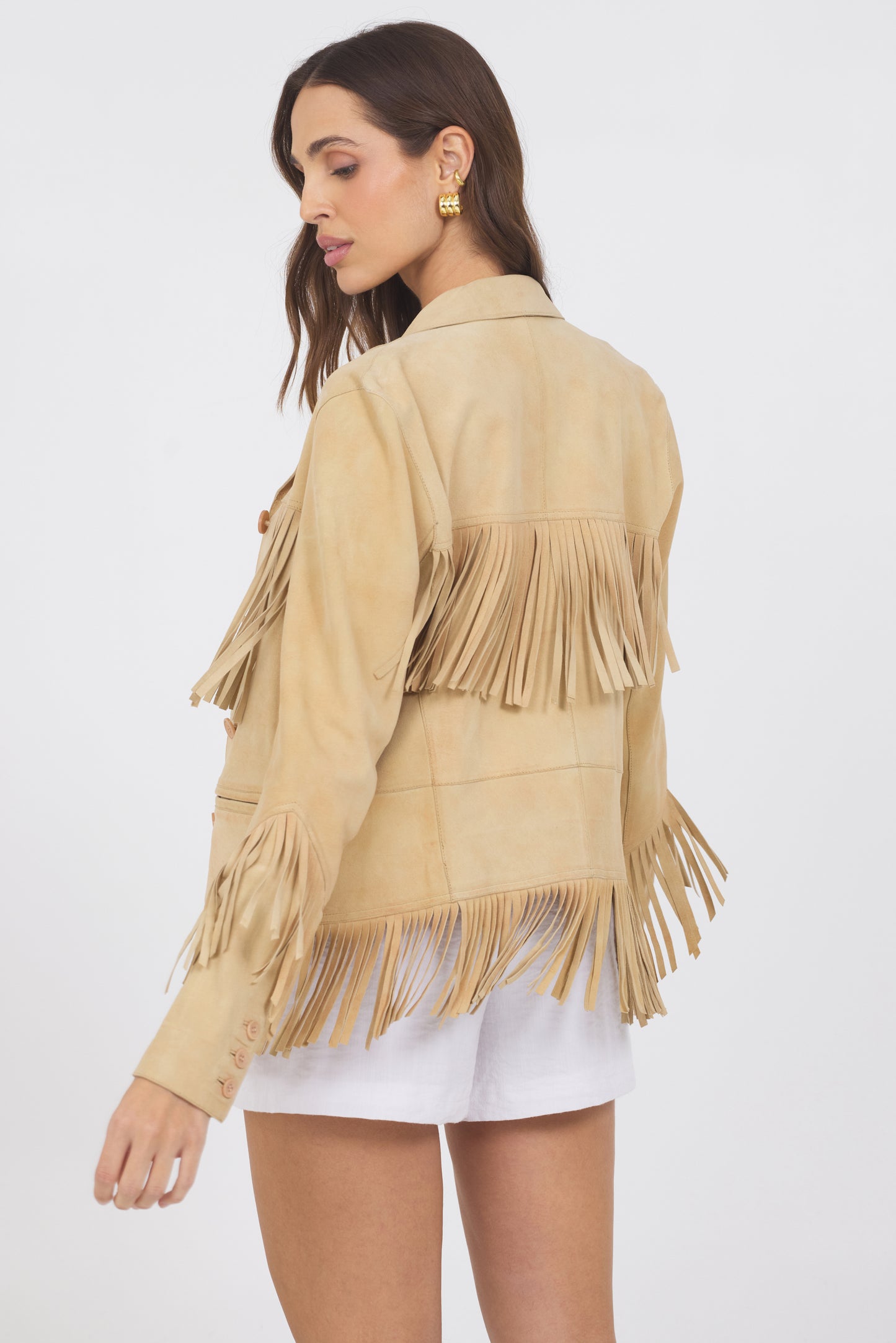 Annie Waxed Suede Jacket Chamois