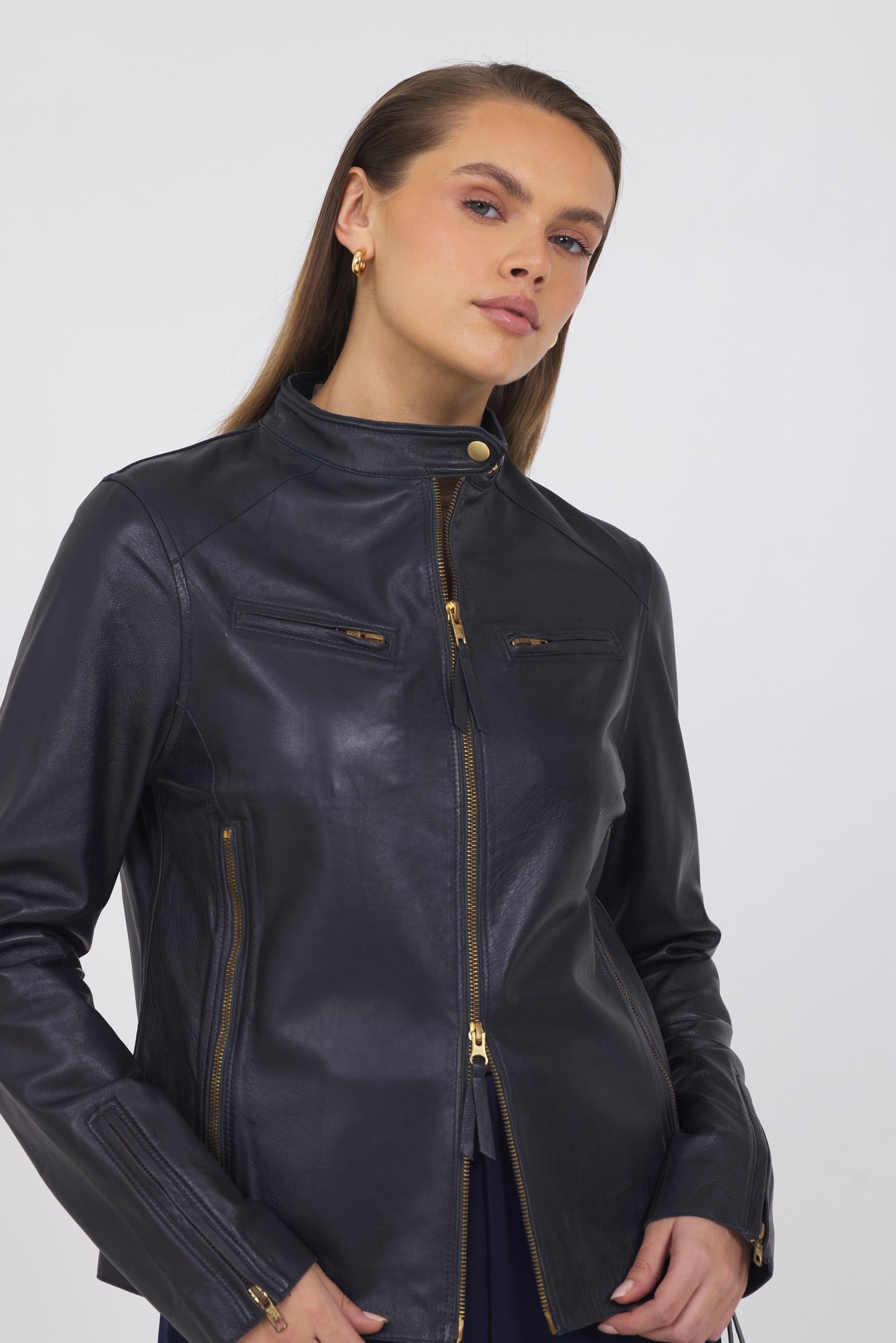 Vespa Vintage Leather Jacket Midnight
