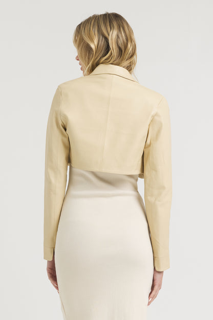 Charlie Burnished Leather Jacket Butter