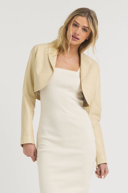 Charlie Burnished Leather Jacket Butter