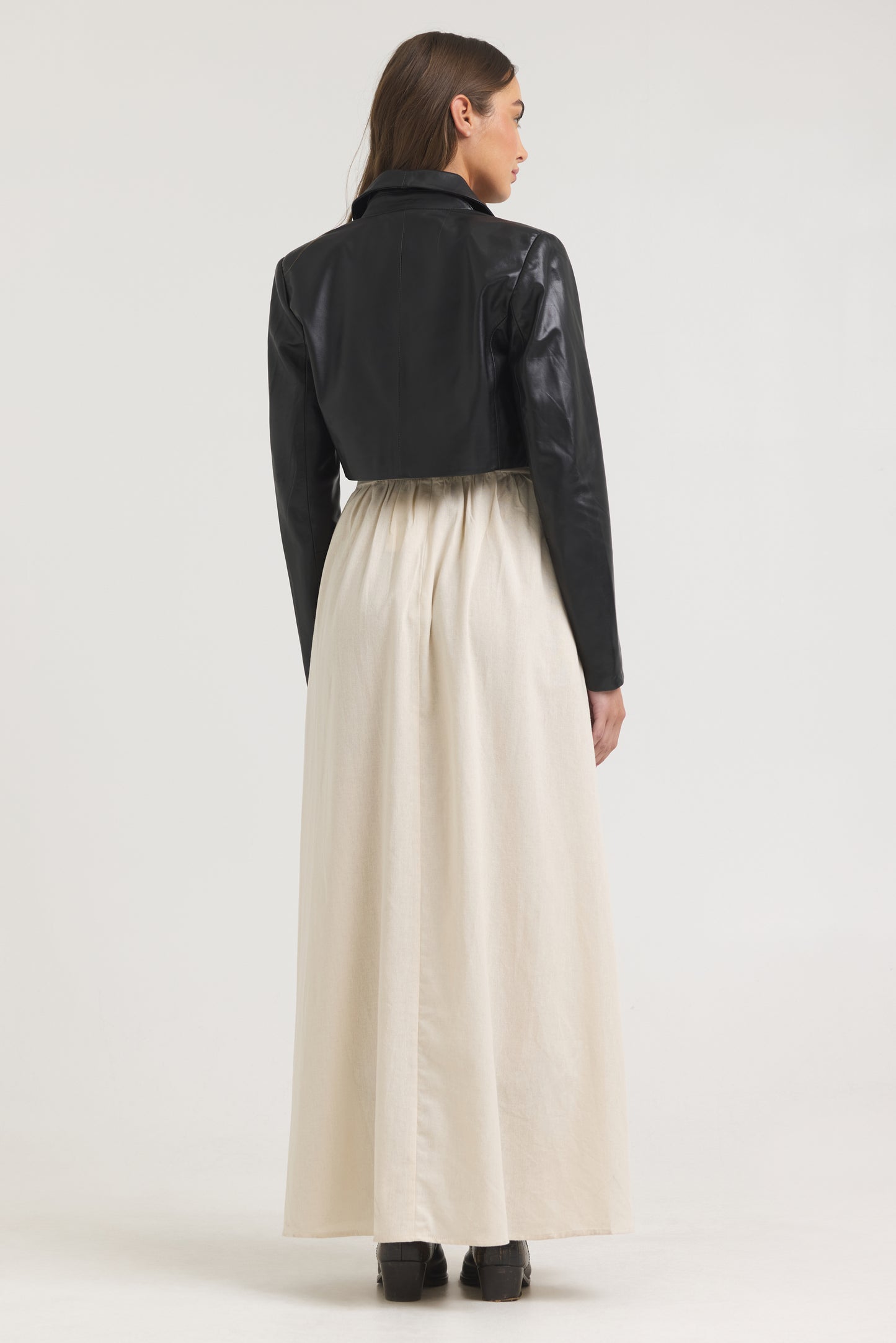 Charlie Burnished Leather Jacket Black
