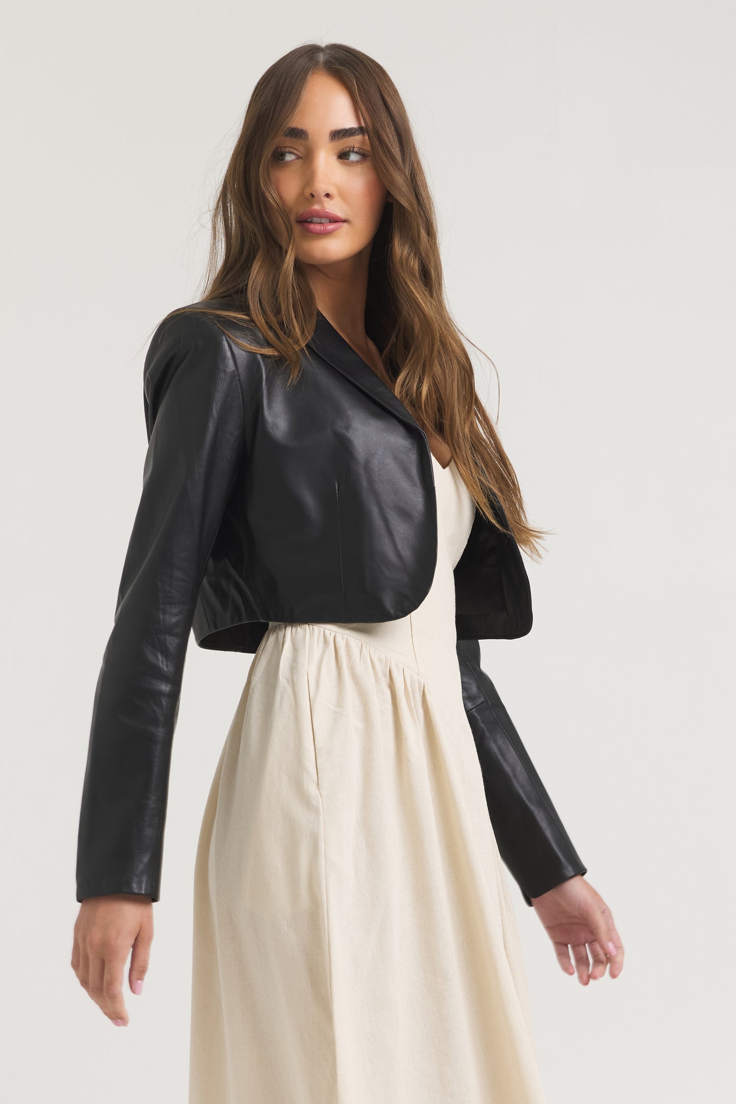 Charlie Burnished Leather Jacket Black