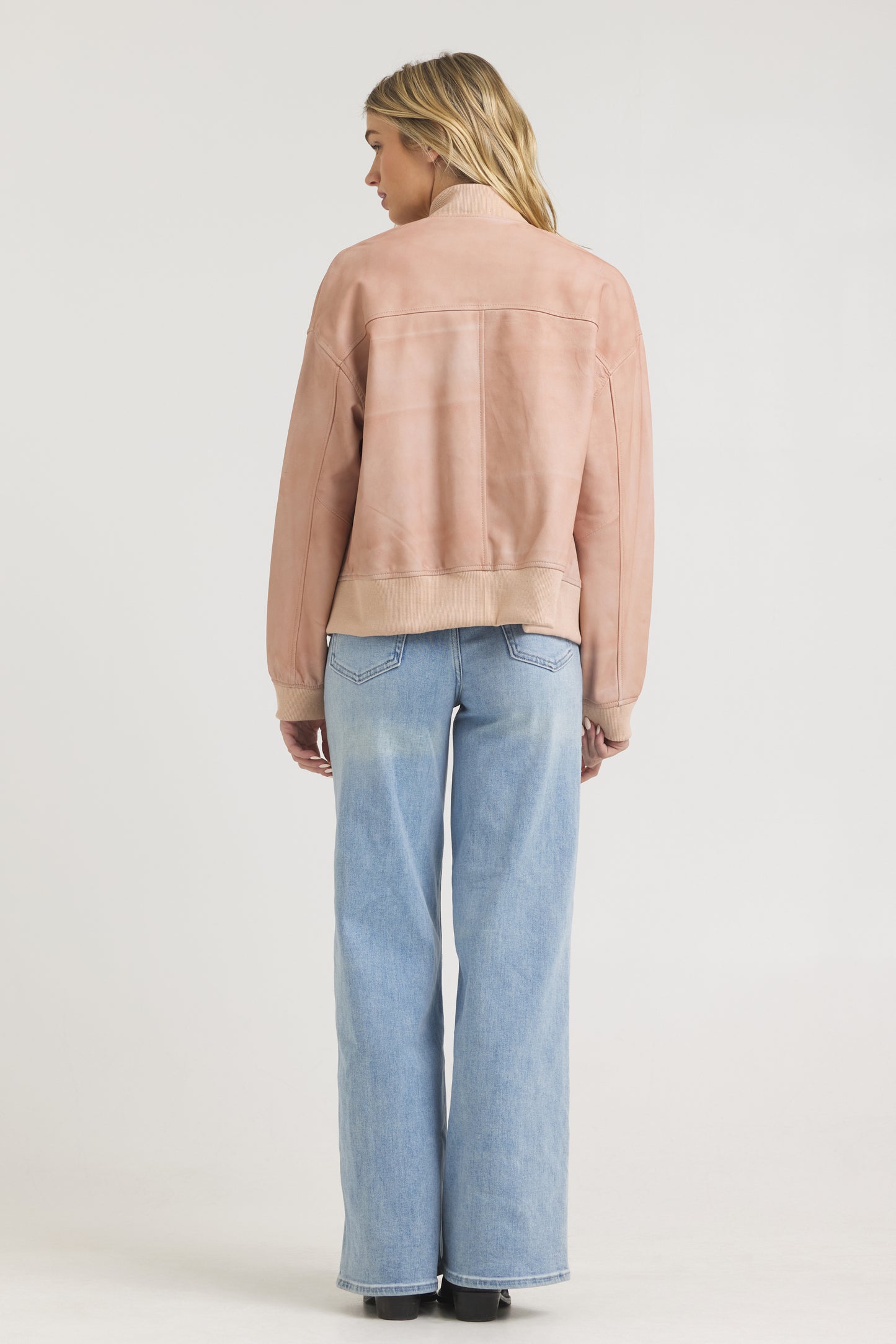 Fallon Patina Leather Jacket Pink