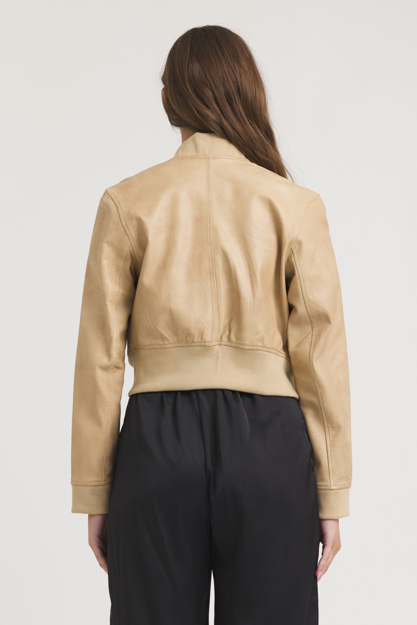 Collins Patina Leather Jacket Sand