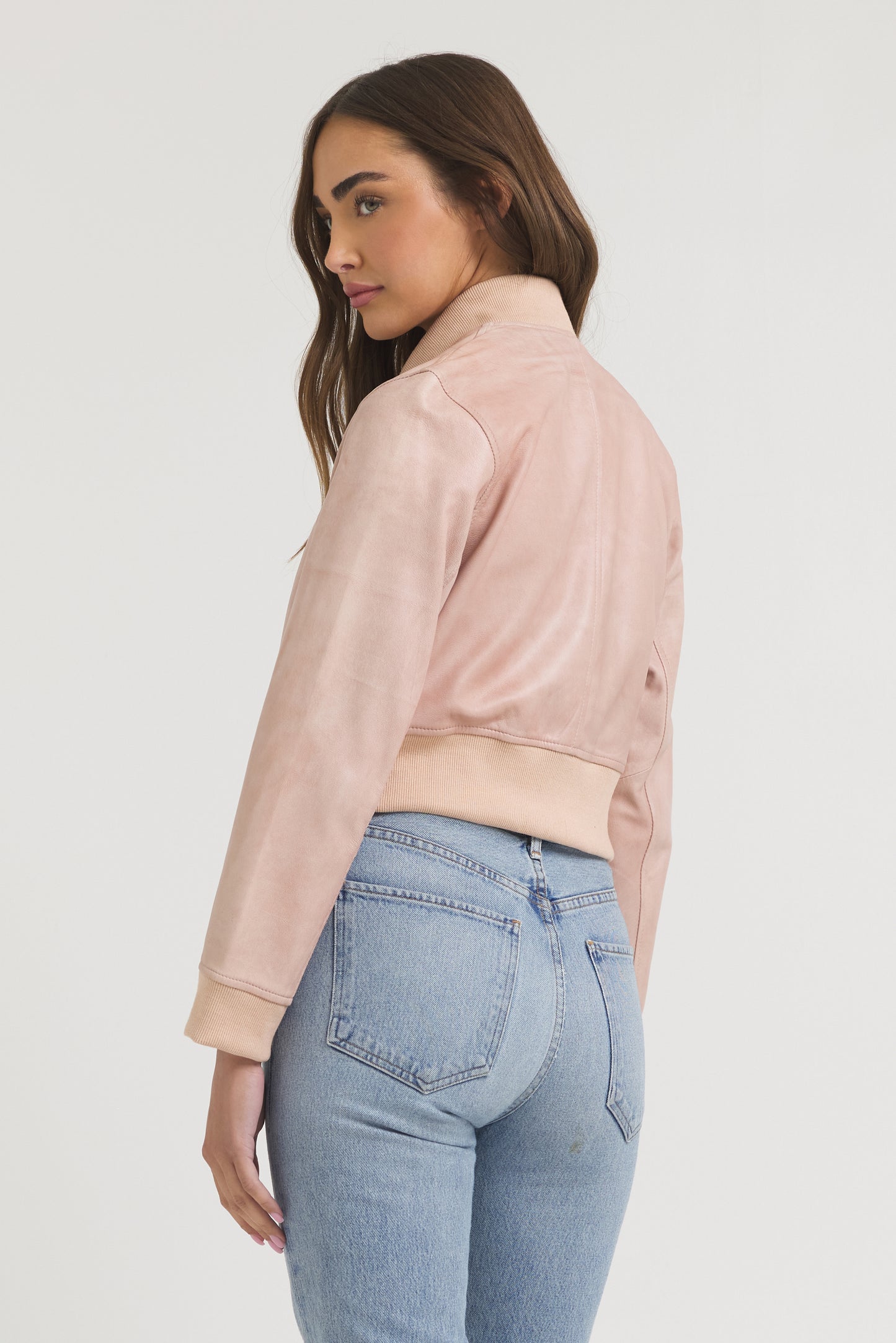 Collins Patina Leather Jacket Pink