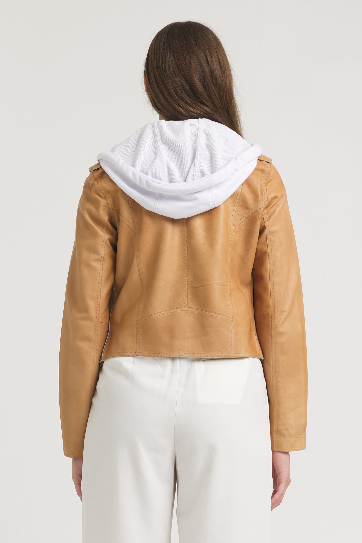 Molly Patina Leather Jacket Sand