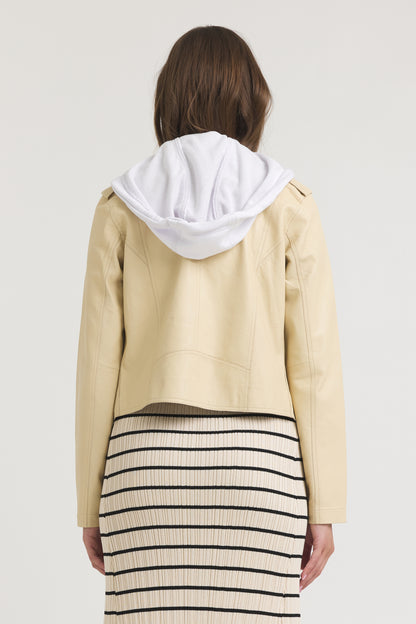 Molly Burnished Leather Jacket Butter
