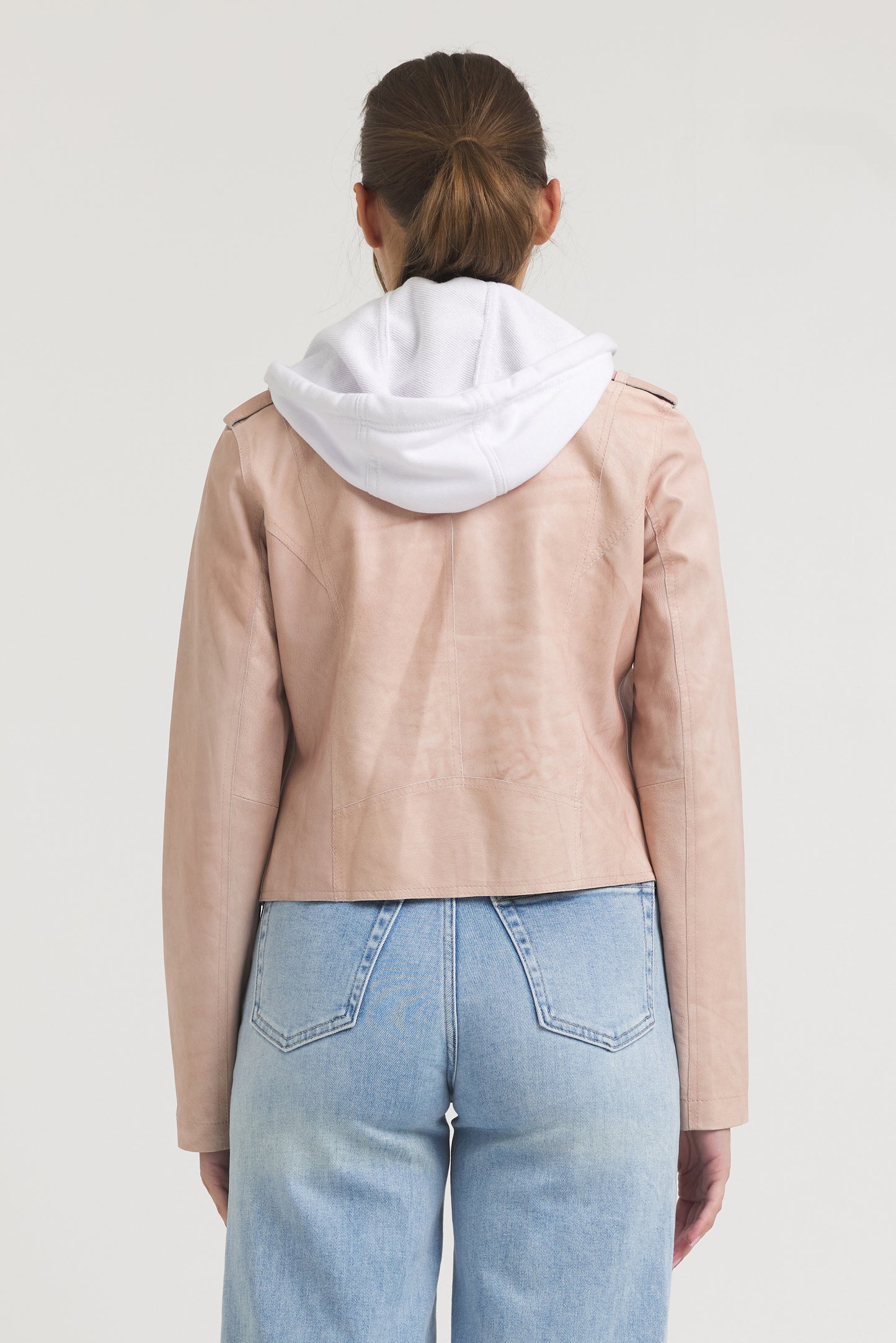 Molly Burnished Leather Jacket Petal