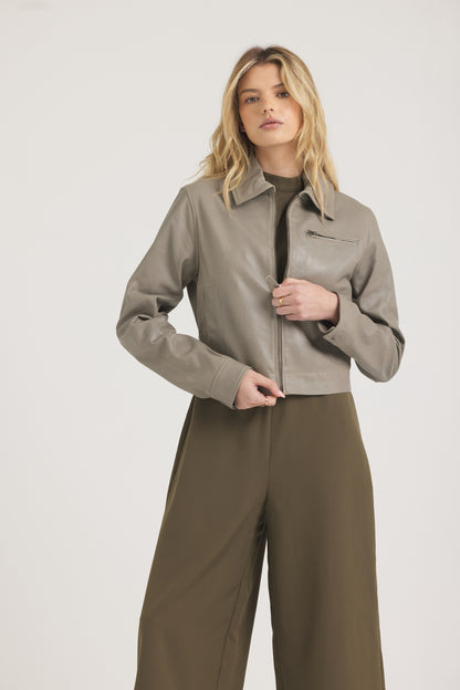 Moira Patina LeatherJacket Taupe