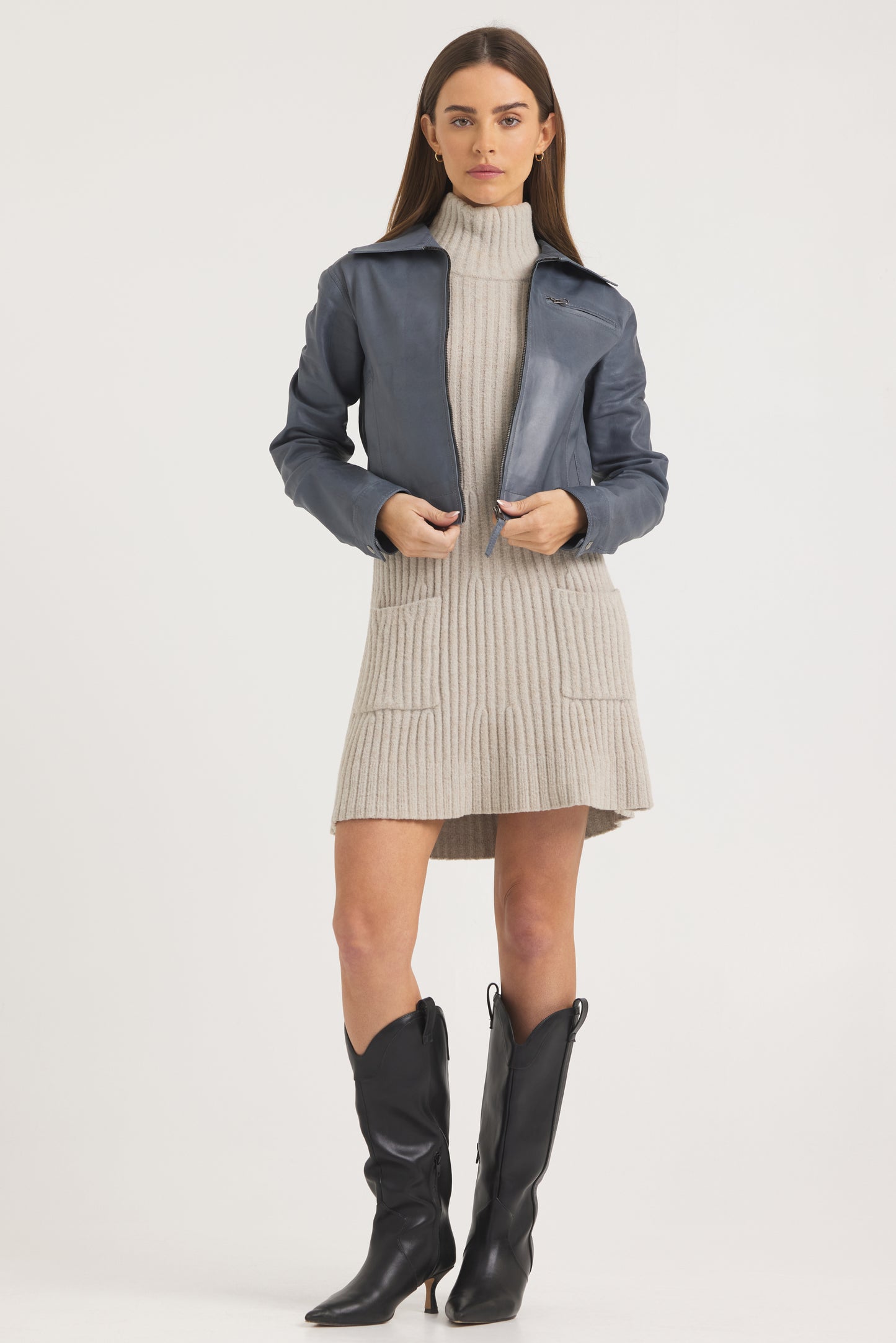 Moira Patina LeatherJacket Pewter