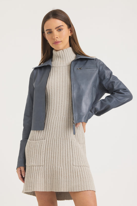 Moira Patina LeatherJacket Pewter