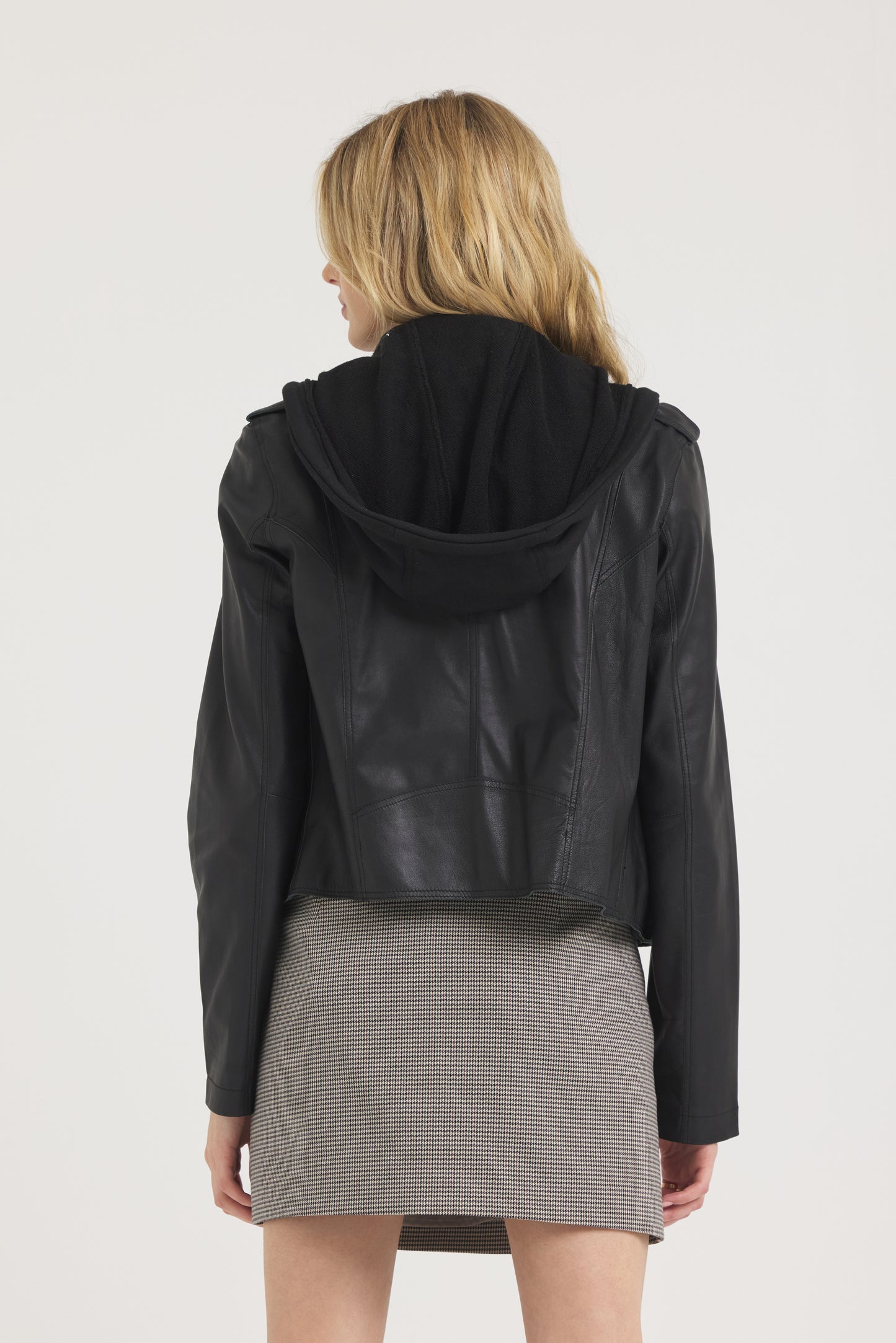 Molly Burnished Leather Jacket Black