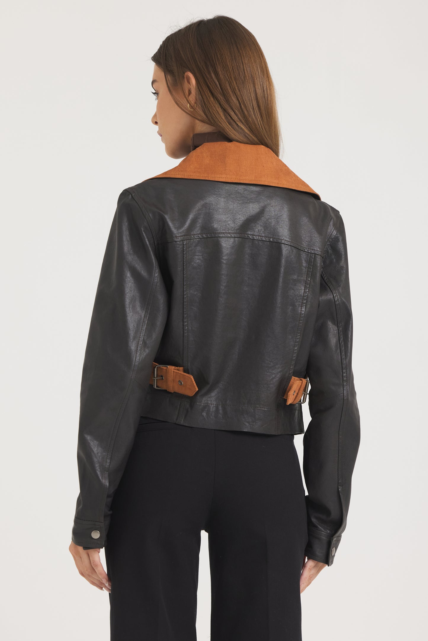 Moira Wrinkled Leather Jacket Chocolate